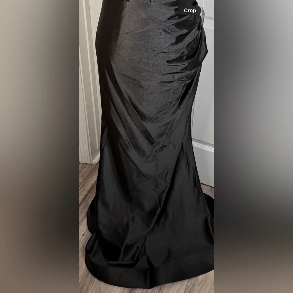 GALINA SIGNATURE Sculpting Black‎ Satin Tank Dress STYLE# GS290220 NWT Size 8